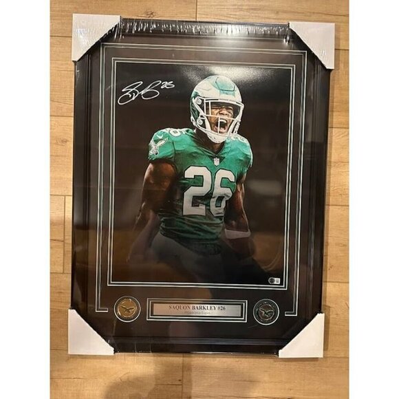 Saquon Barkley Signed Autographed Philadelphia Eagles 16x20 Photo Framed Beckett